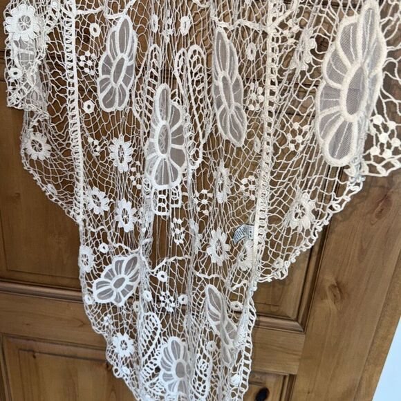 Vintage Cecico White Boho Sleeveless Lace Duster Size Medium - Picture 7 of 16